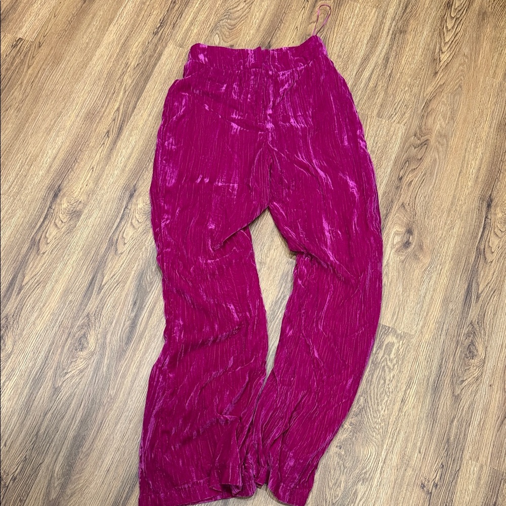 Nasty Gal Fuchsia Textured Pants